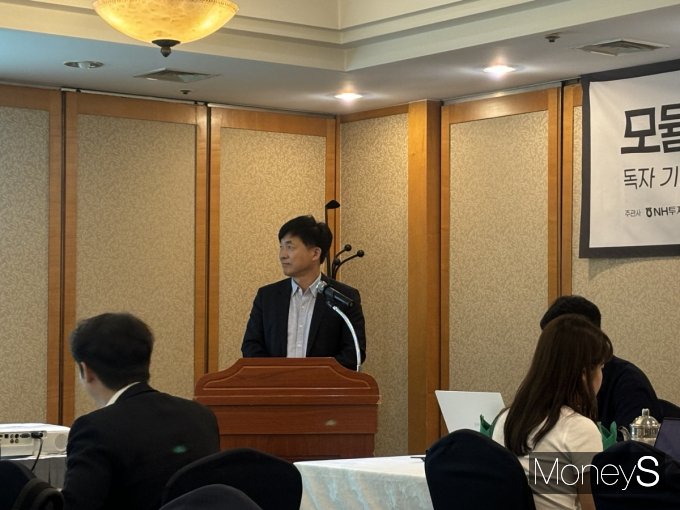 엔알비가 11일 IPO 간담회를 진행했다. 사진은 강건우 엔알비 대표. /사진=머니S 이예빈 기자 