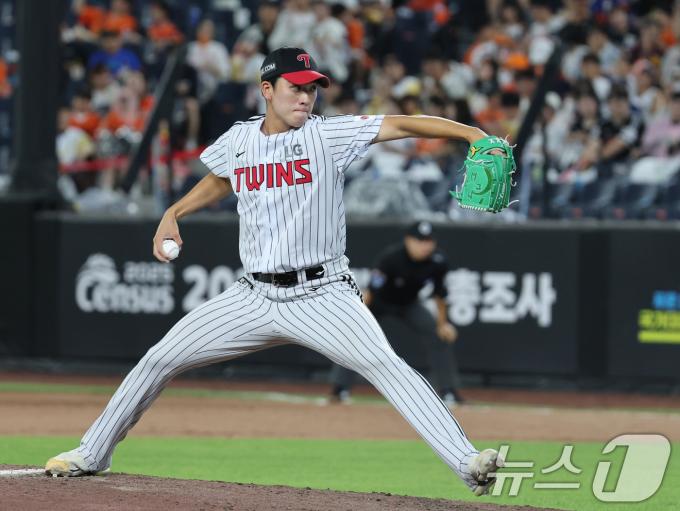 11일 대전 한화생명볼파크에서 열린 KBO 퓨처스 올스타전에서 북부올스타 투수 김웅이 역투하고 있다. 김웅은 롯데 김상진 퓨처스 투수코치의 아들이다. 2025.7.11/뉴스1 ⓒ News1 김기태 기자