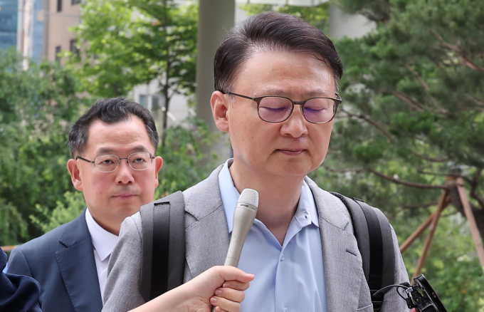 사진은 구세현 전 웰바이오텍 대표이사가 민중기 특별검사팀 사무실에 조사를 받기 위해 출석하는 모습. /사진=뉴스1