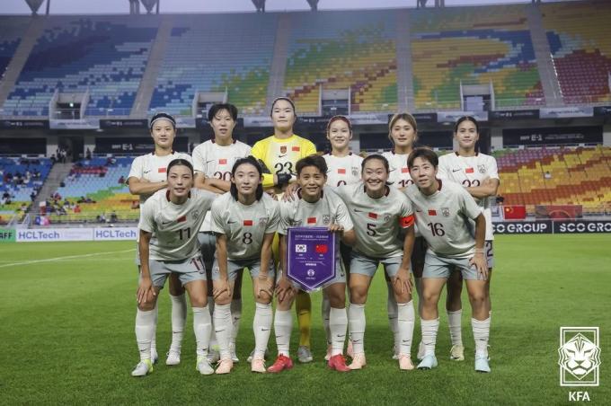 동아시안컵에 출전한 중국 여자축구대표팀. (대한축구협회 제공)