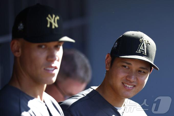 2022년 MLB 올스타전 당시 오타니(오른쪽)와 저지. ⓒ AFP=뉴스1