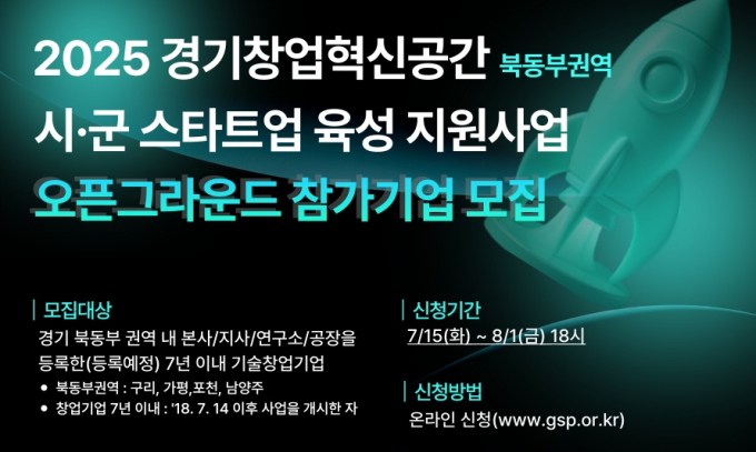 '북동부권 경기창업혁신공간 오픈그라운드' 참가기업 모집 안내. /사진제공=경기도