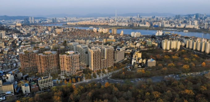 서울 용산구 이태원동 22-34 일대 옛 유엔군사령부(유엔사) 부지에 조성하는 ‘더파크사이드 스위트’ 오피스텔 조감도. /사진 제공=일레븐건설