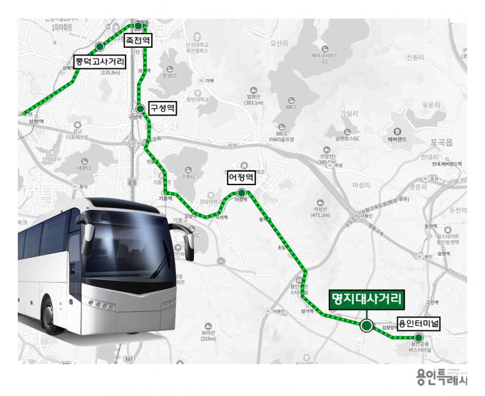 용인특례시 공항버스 8282번 노선도./사진제공=용인특례시