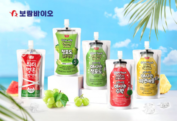 보람바이오가 올 하반기 ‘사각사각 마시는’, ‘곤약젤리’ 라인 음료 5종에 일체형 캡을 도입할 예정이다./사진=보람바이오