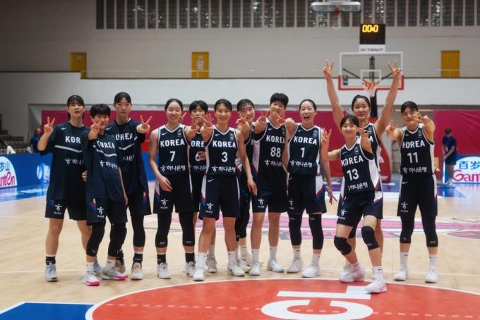 한국 U19 여자농구대표팀.(FIBA 홈페이지 캡처)