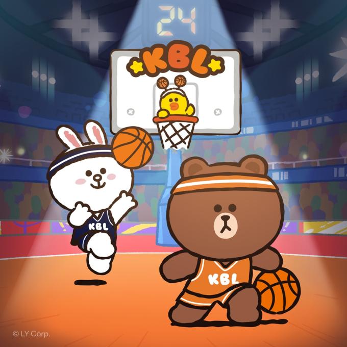 KBL이 라인프레즈와 캐릭터 협업 상품을 출시한다. (KBL 제공)