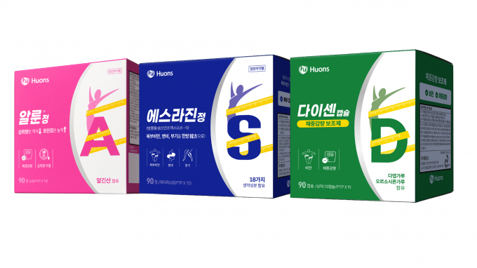 휴온스가 삼진제약과 약국 전용 다이어트 일반의약품 공동판매에 나섰다. 사진은 공동판매 의약품 모습. /사진=휴온스