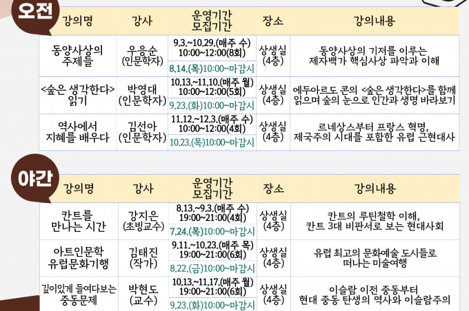 군포시, 인문학 프로그램인 '중앙도서관 인문숲' 강좌 안내. /사진제공=경기도 
