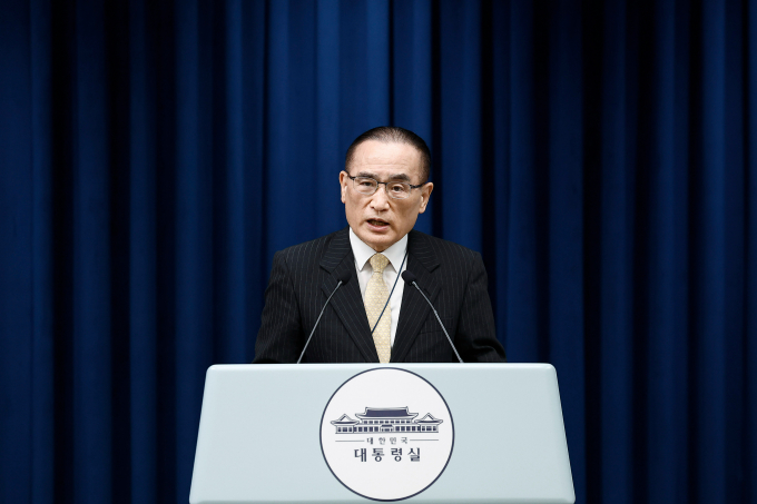한미 통상·안보 협상을 위해 미국을 방문한 위성락 국가안보실장과 마코 루비오 미국 국무장관 겸 국가안보보좌관과의 면담 불발에 대해 유선으로 협의를 진행했다고 설명했다. 사진은 위 실장이 지난 9일 서울 용산 대통령실에서 관세협상과 방위비 관련 브리핑을 하는 모습. /사진=뉴시스