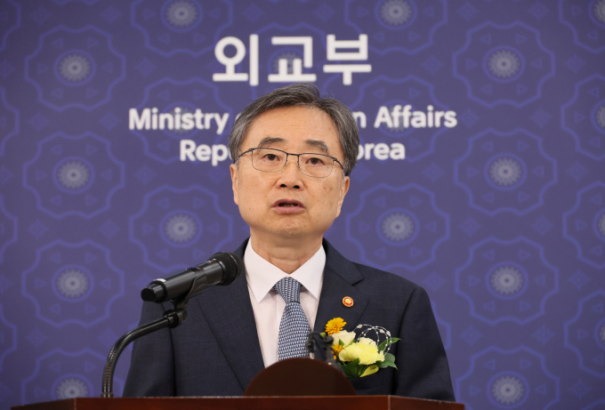 조현 외교부 장관이 오는 31일(현지시각) 미국 워싱턴에서 마코 루비오 미 국무장관과 만나 한미 외교장관회담을 개최한다. 사진은 지난 21일 조현 외교부 장관이 서울 종로구 외교부 서희홀에서 열린 취임식에서 취임사를 하고 있는 모습. /사진=뉴스1(공동취재)