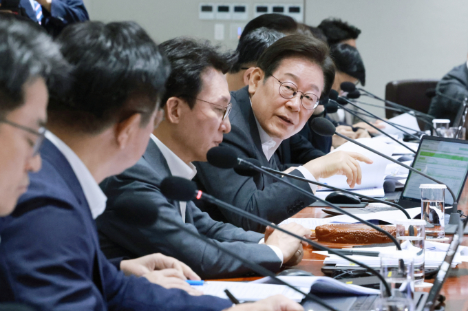 이재명 대통령이 포스코이앤씨 산업재해 사망사고를 언급하며 "미필적고의에 의한 살인 아니냐"고 했다. 사진은 이재명 대통령이 29일 서울 용산 대통령실 청사에서 열린 국무회의에서 중대재해 반복 발생 근절 대책 관련 발언을 하는 모습. /사진=대통령실통신사진기자단
