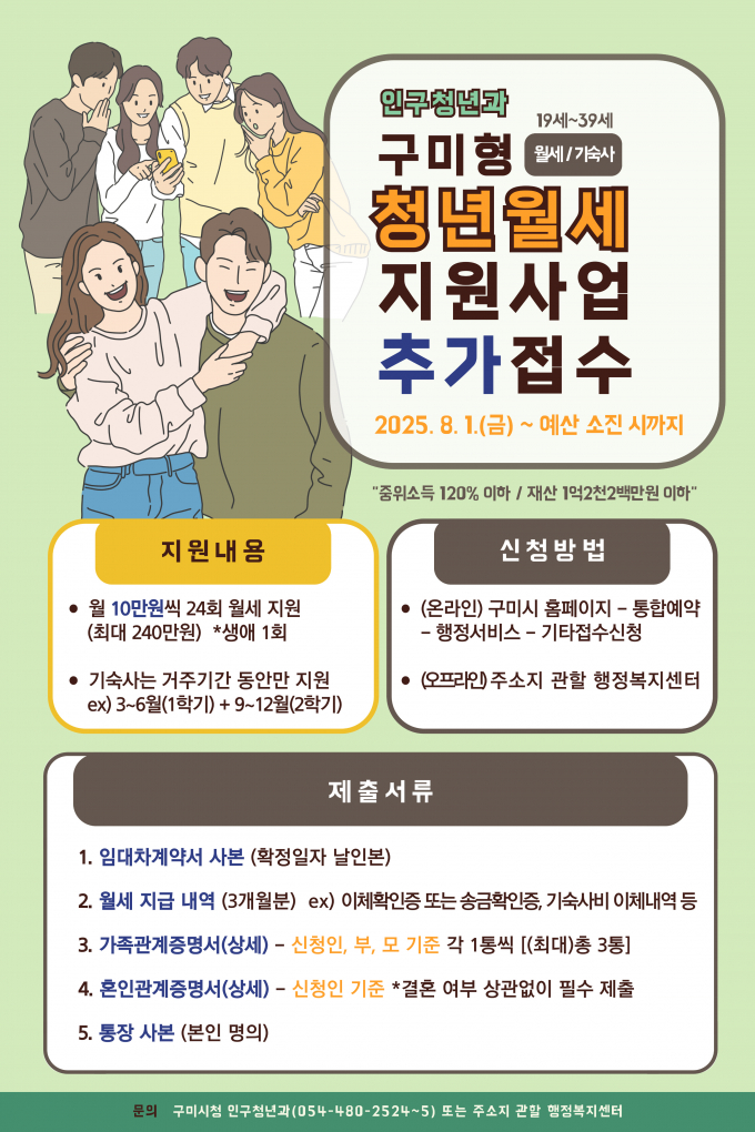 청년 월세 지원 홍보 포스터/사진제공=구미시