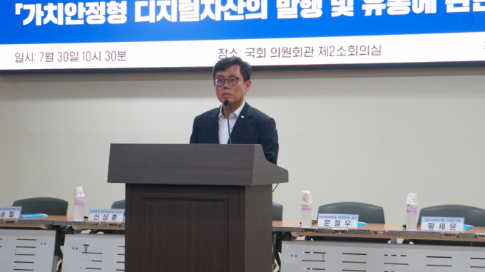 안도걸 더불어민주당 의원(광주 동남을, 국회 기획재정위원회·예산결산특별위원회 위원)이 스테이블코인 관련 법안 입법설명회를 30일 열었다. 사진은 안 의원. /사진=안도걸 의원실