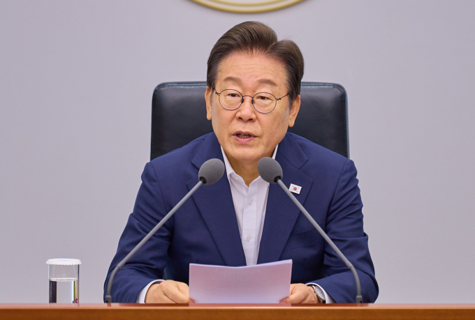 이재명 대통령이 30일 서울 용산 대통령실 청사에서 열린 비상경제점검 태스크 포스(TF) 3차 회의에서 발언을 하고 있다. /사진=뉴스1