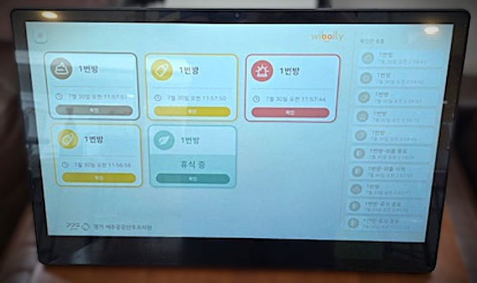   여주공공산후조리원이 구축한 IoT 스마트 시스템 업무 프로세스 화면. /자료제공=여주시
