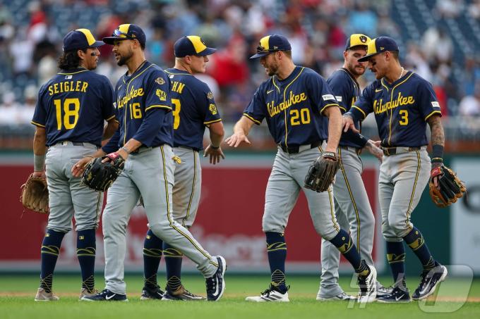 MLB 밀워키 브루어스 선수단.ⓒ AFP=뉴스1