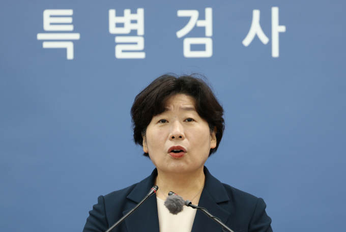 12·3 비상계엄 관련 내란·외환 의혹을 수사중인 조은석 특별검사팀이 4일 노상원 전 국군 정보사령관을 제3자의 내란 방조 의혹 참고인 신분으로 소환해 조사중이다. 사진는 지난달 15일 내란특검팀 박지영 특검보가 서울 서초구 서울고등검찰청에 마련된 내란특검 사무실에서 정례 브리핑을 하는 모습. /사진=뉴스1