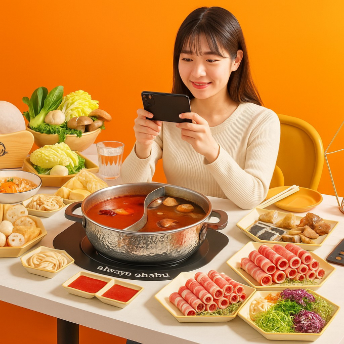샤브샤브 뷔페 브랜드 올웨이즈샤브가 고객 참여형 이벤트 '올웨이즈레시피'를 진행한다. 사진은 AI 생성 이미지. /사진=올웨이즈샤브