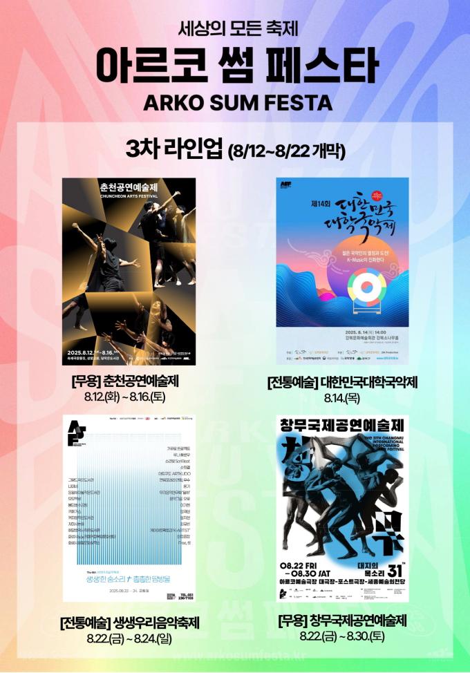 2025 아르코 썸 페스타 3차 라인업 소개 이미지(한국문화예술위원회 제공국