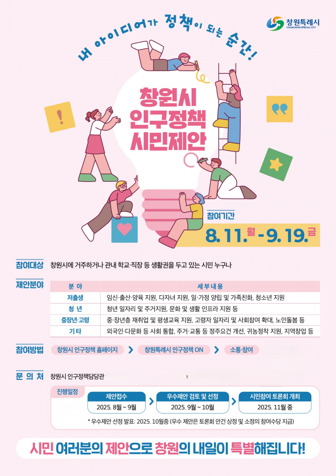 창원시 인구정책 시민제안 안내 포스터./사진=창원시