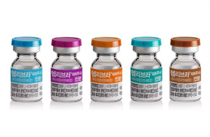 JW중외제약 A형 혈우병 치료제 헴리브라(성분명 에미시주맙)의 출혈 예방 효과가 주목된다. 사진은 헴리브라 제품. /사진=JW중외제약