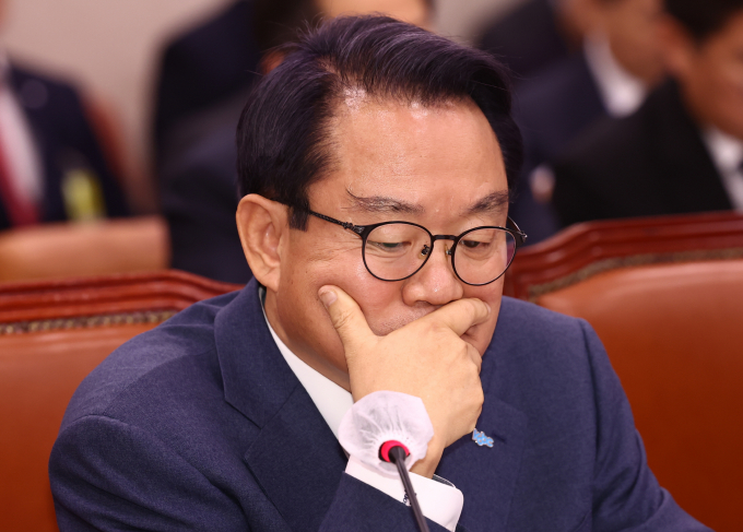 HMM 민영화 행보에 2대 주주인 해진공의 행보가 소극적이라는 지적이다. 사진은 지난해 10월 서울 여의도 국회에서 열린 국정감사에 출석했던 안병길 해진공 사장. /사진=뉴시스