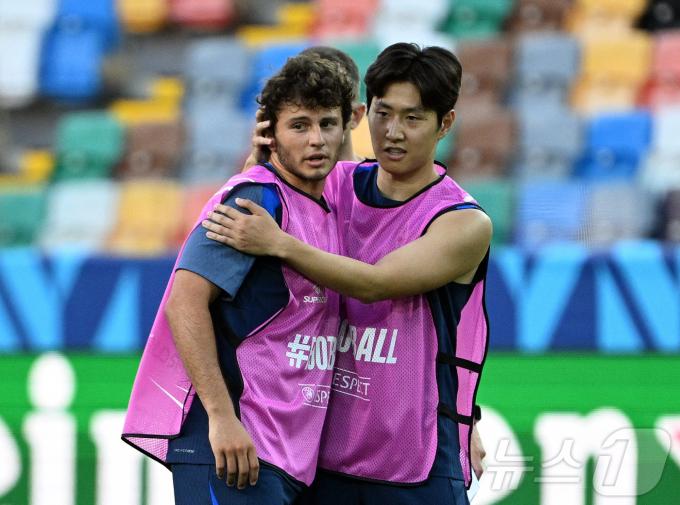 UEFA 슈퍼컵을 준비하는 이강인. ⓒ 로이터=뉴스1