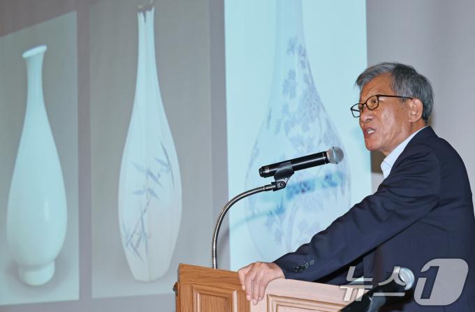 14일 오후 서울 용산구 국립중앙박물관 대강당에서 '유홍준 관장이 들려주는 조선 전기 미술' 특별강연이 펼쳐지고 있다. 2025.8.14/뉴스1 ⓒ News1 장수영 기자