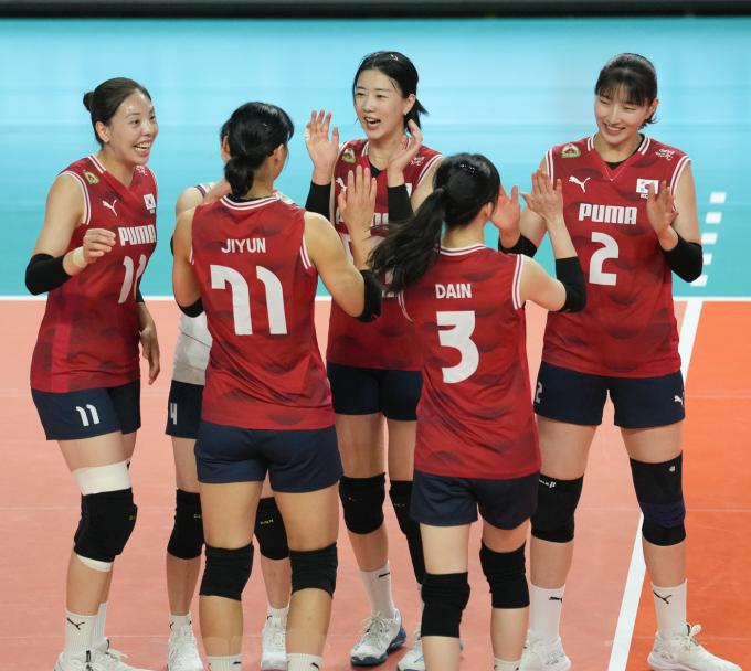 한국 여자배구대표팀이 150번째 한일전에서 승리했다. /사진=뉴스1(대한배구협회 제공)