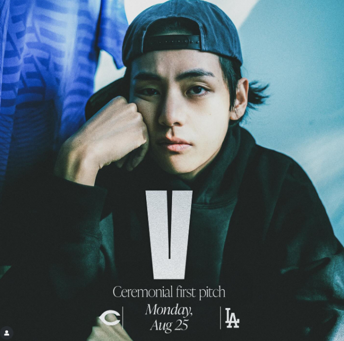  방탄소년단 뷔가 LA 다저스 시구자로 나선다. /사진=LA 다저스 공식 인스타그램