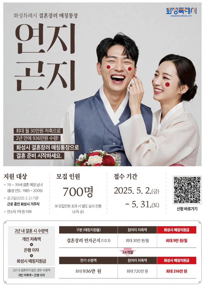연지곤지 통장 안내 포스터./사진제공=화성특례시