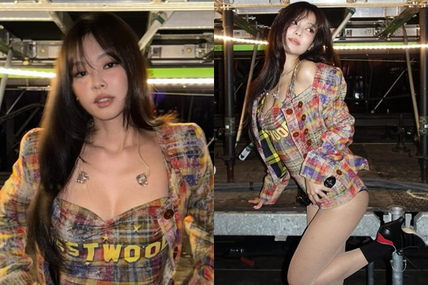 그룹 블랙핑크 제니가 섹시미 가득한 무대 비하인드컷을 공개했다. /사진=제니 인스타그램