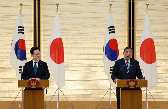 이재명 대통령과 이시바 시게루 일본 총리의 정상회담 모두발언이 진행됐다. /사진=뉴시스