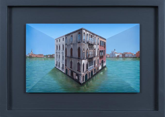 Three Dimensional, 2024, oil on board construction, 31.9 x 44.5 x 10.5 cm (박여숙화랑 제공)
