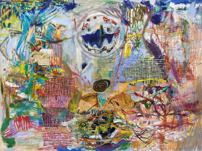 백경호, 찢어진 천사, 2024-2025, oil, charcoal on canvas, 194.2 x 259cm (눈 컨템포러리 제공)