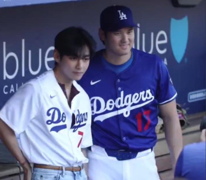 방탄소년단 뷔(왼쪽), 오타니 쇼헤이 (MLB 공식 SNS 갈무리)