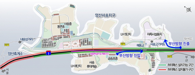 사송하이패스IC 위치도./사진=양산시