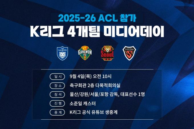 아시아 무대에 도전하는 K리그 팀들의 기자회견이 9월 4일 진행된다. (한국프로축구연맹 제공)