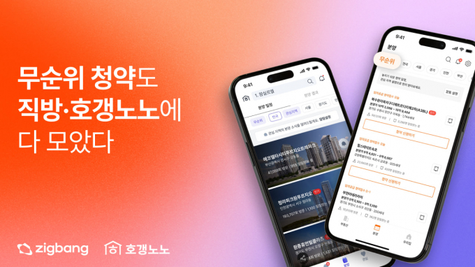 직방·호갱노노가 전국 아파트 분양정보를 볼수 있는 메뉴를 신설했다. /그래픽=직방