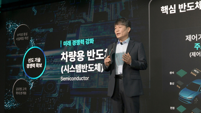 이규석 현대모비스 사장이 27일 여의도 페어몬트 호텔에서 '2025 CEO 인베스터 데이'를 개최하고 미래 비전을 발표했다. /사진=현대모비스