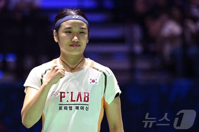 안세영이 세계개인선수권대회 여자단식 16강에 올랐다. ⓒ AFP=뉴스1