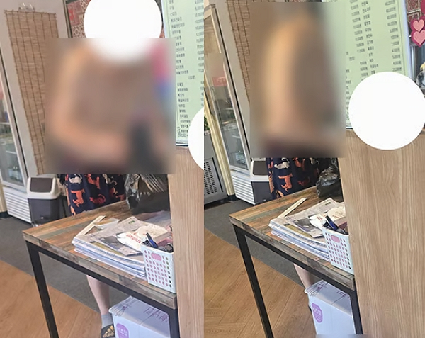 대구 한 중국 음식점에서 상의 탈의한 채 일하는 사장의 모습이 포착됐다. 사진은 음식점에서 한 남성이 상의를 탈의한 채 음식을 포장하고 있는 모습. /사진=온라인 커뮤니티