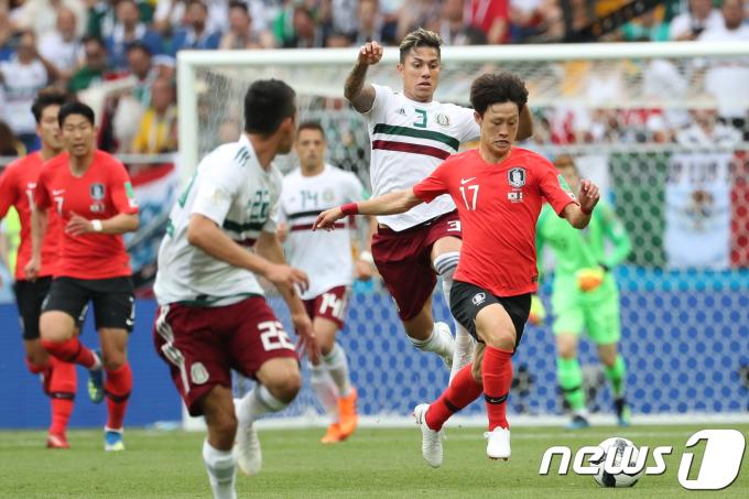 러시아월드컵 한국-멕시코전 2018.6.24/뉴스1 ⓒ News1 오대일 기자
