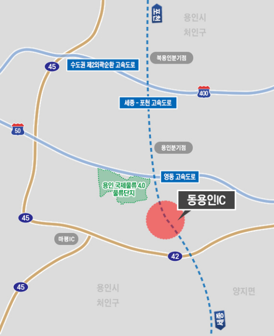 동용인IC 위치도. /사진제공=용인특례시