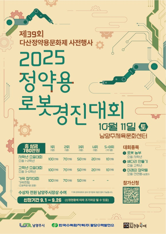 '2025 정약용 로봇경진대회' 참가자 모집 포스터.  /사진제공=남양주시