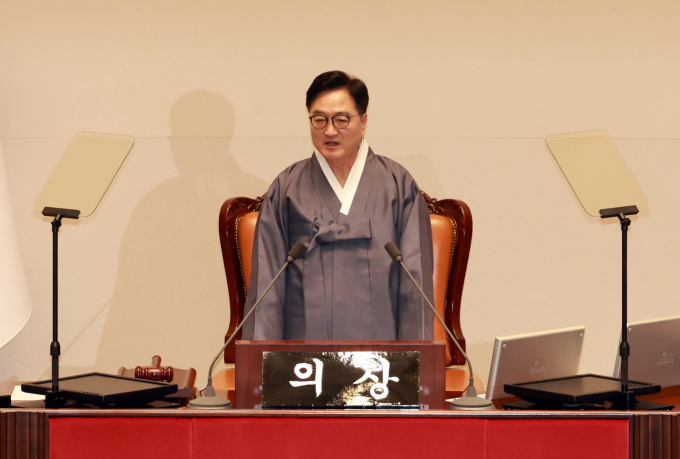  우원식 국회의장이 1일 서울 여의도 국회에서 열린 제429회 국회(정기회) 개회식에서 개회를 선언했다. /사진=뉴시스