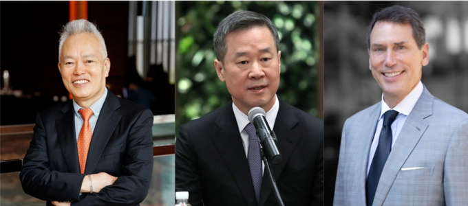 글로벌코리아인사이츠(GK인사이츠-이사장 백용호)와 머니투데이가 4일 서울 소공로 웨스틴조선 서울호텔 1층 그랜드볼룸에서 'GK인사이츠포럼'을 개최한다. 사진은 백용호 GK인사이츠 이사장 겸 머니투데이 상임고문, 홍선근 머니투데이 회장, 네이탄 로젠버그 인시그니엄 공동창업자 겸 대표(왼쪽부터). /사진=GK인사이츠포럼 사무국 제공