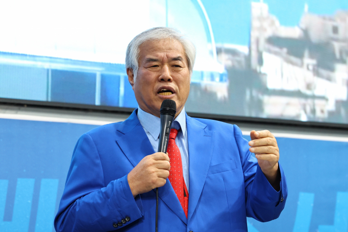 선거권이 없는 상태에서 교회 예배 도중 특정 후보를 지지하는 발언을 한 혐의로 기소된 전광훈 사랑제일교회 목사에게 벌금형이 확정됐다.사진은 지난달 13일 서울 성북구 사랑제일교회에서 8.15·8.16 집회 관련 긴급기자회견에 나선 전 목사. /사진=뉴시스