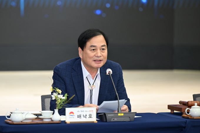 배낙호 김천시장이 4일 열린 경북시장군수협의회 민선8기 제16차 정기회의에서 발언하고 있다./사진제공=김천시